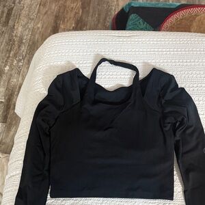 Cyclebar Black Long Sleeve Crop Top